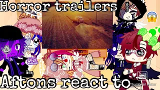 Afton family + Noah||React to Horror movies TrAiLeRs||Gacha Club