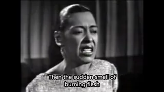 Billie Holiday Strange Fruit with Lyrics on Screen