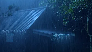 Deep Hypnosis for Sleep Soundly in 3 Minutes with Heavy Rain & Vibrant Thunder on Tin Roof at Night