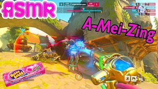 ASMR Gaming 🍀 Overwatch 2 Relaxing Mei Comp Gameplay Gum Chewing + Controller Sounds Whispering 💤