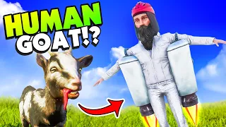 My GOAT Evolved Into A HUMAN With a JETPACK! - Goat Simulator 3