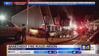 Apartment fire ruled an arson results in 3 families displaced and 1 firefighter injured