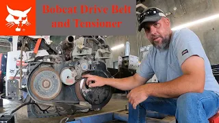 Bobcat Drive Belt and Tensioner for 2014 and up Loaders with D24 and D34 Doosan engine.