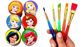 Disney Princess Baby Drawing and Painting with Surprise Toys Ariel Belle Jasmine Cinderella Rapunzel