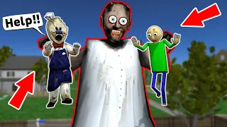 Super Big Granny vs Ice Scream vs Baldi - funny horror animation parody (p.307)