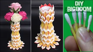 How to make flower vase - Flower vase cotton buds new 2018 - DBB