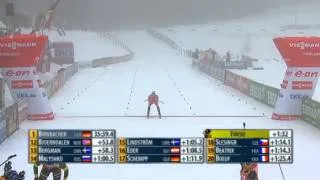 Biathlon. Funny finish by Jean-Philippe Leguellec in Pokljuka 2012