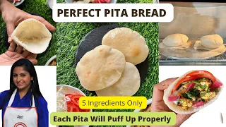 Perfect Pita Bread - Each Pita Will Puff Properly To make Pockets 10 + Tips & Tricks Best Results