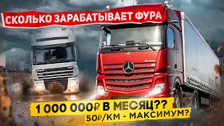 Вы ошалеете. Фура может зарабатывать 1 000 000 в месяц, но это доступно не каждому перевозчику.