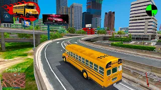 GTA 5 Crazy School Bus Crashes Ep.15