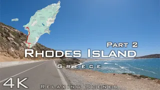 Rhodes Island Greece 🇬🇷 4K - Part 2 - driving tour with city sounds - relaxing scenes