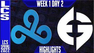 C9 vs EG Highlights | LCS Spring 2022 W1D2 | Cloud9 vs Evil Geniuses