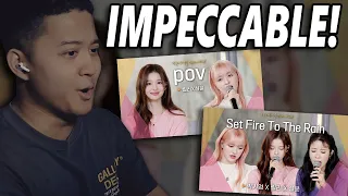 NMIXX Lily & Sullyoon - 'Set Fire To The Rain' + 'pov' COVERS | REACTION