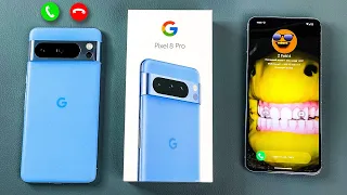 Google Pixel 8 Pro Android 14 ACR Phone Incoming Call + UnBoxing + Boot Animation Outgoing to Z Fold