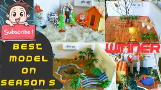 3-d model of seasons Summer, rainy, winter and spring || How to make project model on seasons