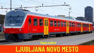 Cab ride - train drivers view on Slovenia's rail from Ljubljana to Novo mesto in 4K