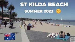 🇦🇺 ST KILDA BEACH, MELBOURNE | 2023 SUMMER WALKING TOUR [4K]