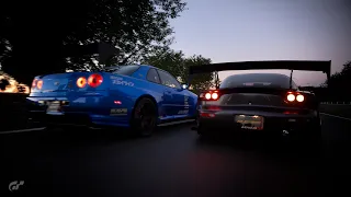 [PS5] GT7 Nürburgring RE Amemiya FD3S RX-7 VS NISSAN R34 GT-R V.spec ll Nür '02 (v1.47)