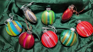 (246) ACRYLIC POURING - Easy yet Elegant CHRISTMAS Ornaments with Ready to Pour Paints