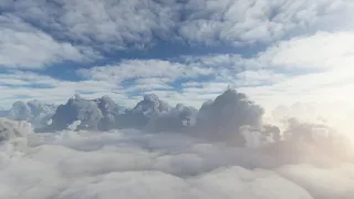 Flying over and through large clouds