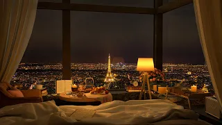 4K Cozy Bedroom in Paris - Smooth Piano Jazz Music for Relaxing, Chilling