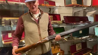 Shotgun expert delighted with his new double barrel, 4 bore.