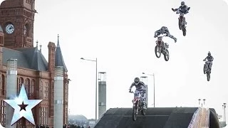 Motorcycle stunt riders jump and flip | BoldDog FMX Team | Britain's Got Talent 2014