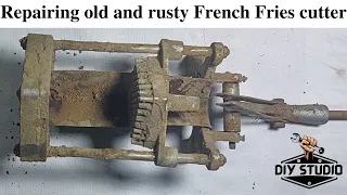 Old and Rusty French Fry Cutter Restoration - Cast Iron