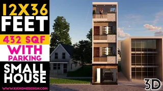 Small Space House Design 12x36 Feet With 2 Car Parking || 432 SQF || Plan#35