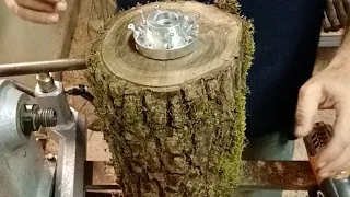 Woodturning- Black Walnut lamp, cracks,  sap wood and a little bark inclusion.