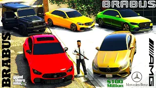 GTA 5 - Stealing $100,000,000 Brabus Mercedes Cars with Franklin! | (GTA V Real Life Cars #112)