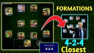 How To Get Closest 4-2-4 & 4-1-1-4 Formations In eFootball 2024 Mobile | Hidden Formations