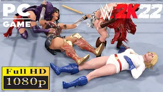 WWE 2K22 | WONDER WOMAN, PSYLOCKE, POWER GIRL, & RED SONJA! | Extreme Rules Match [60 FPS PC]