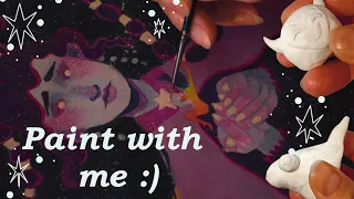 mini december art vlog ❄️ | gouache painting 💫 | trying polymer clay for the first time 😶