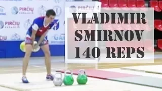 Vladimir Smirnov | Long cycle 2 x 16 kg kettlebells 140 reps in 10 minutes (2015)