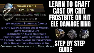 Learn to Craft Cast on Crit Frostbite Cold Damage Ring Path of Exile Sanctum 3.20 POE Crafting CoC