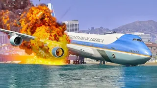 Emergency Landing Failed GTA V Movie ( Realistic Biggest Plane Crashing)