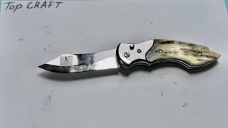 Кнопочный нож или выкидной нож, процесс изготовления. Automatic knife, handmade process