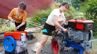 full video timelapse: Genius girl repairs and restores diesel engines to help people