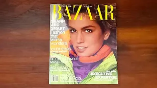 1988 November ASMR Magazine Flip Through: Harper's Bazaar w Cindy Crawford