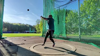 Hammer Throw. Relax & Push to 34.00m, SB. Master Athletics, M60, 8/2024