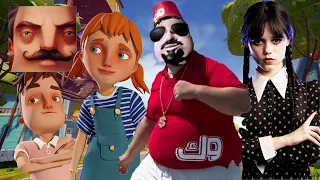 Hello Neighbor - My New Neighbor skrr skibidi dop boy Wednesday Addams Aaron Mya History Gameplay