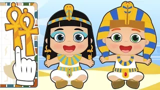 BABY ALEX AND LILY Dress up as Cleopatra and Tutankhamon | Educational Cartoons