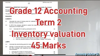 Grade 12 Accounting Term 2 Paper 2 | Inventory Valuation | FIFO & WAM | 2019 Exam paper