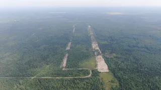 Заброшенный военный аэродром Каргополь-2, Архангельская область. Съёмка с квадрокоптера