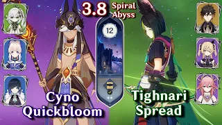 Spiral Abyss 3.8 - C0 Cyno Quickbloom & C0 Tighnari Spread | Floor 12 - 9 Stars | Genshin Impact