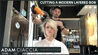 How to Cut a Modern Layered Bob on  Episode #47 of HairTube© with Adam Ciaccia