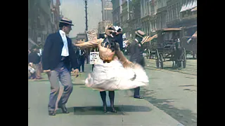 [4k, 50fps, colorized] (1901) What Happened on Twenty-third Street?, New York City.