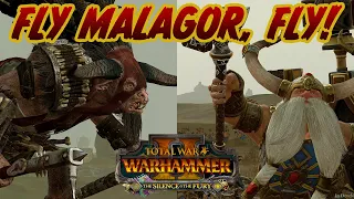 FLYING MALAGOR vs THOREK IRONBROW - NEW Beastmen vs Dwarfs // Total War: WARHAMMER II Early Access