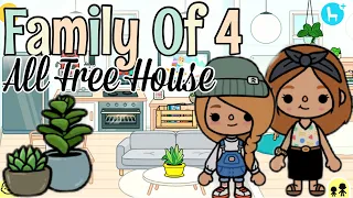 ALL FREE HOUSE DESIGN! 😱💵 | Family Of 4 👨‍👩‍👧‍👦❤️| Toca Boca